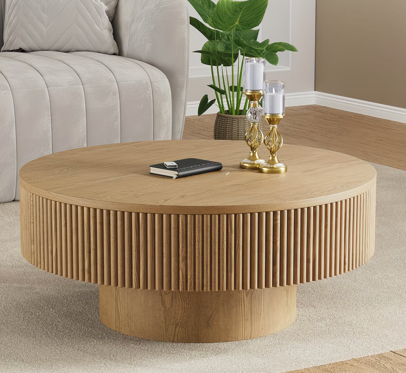 beige round table